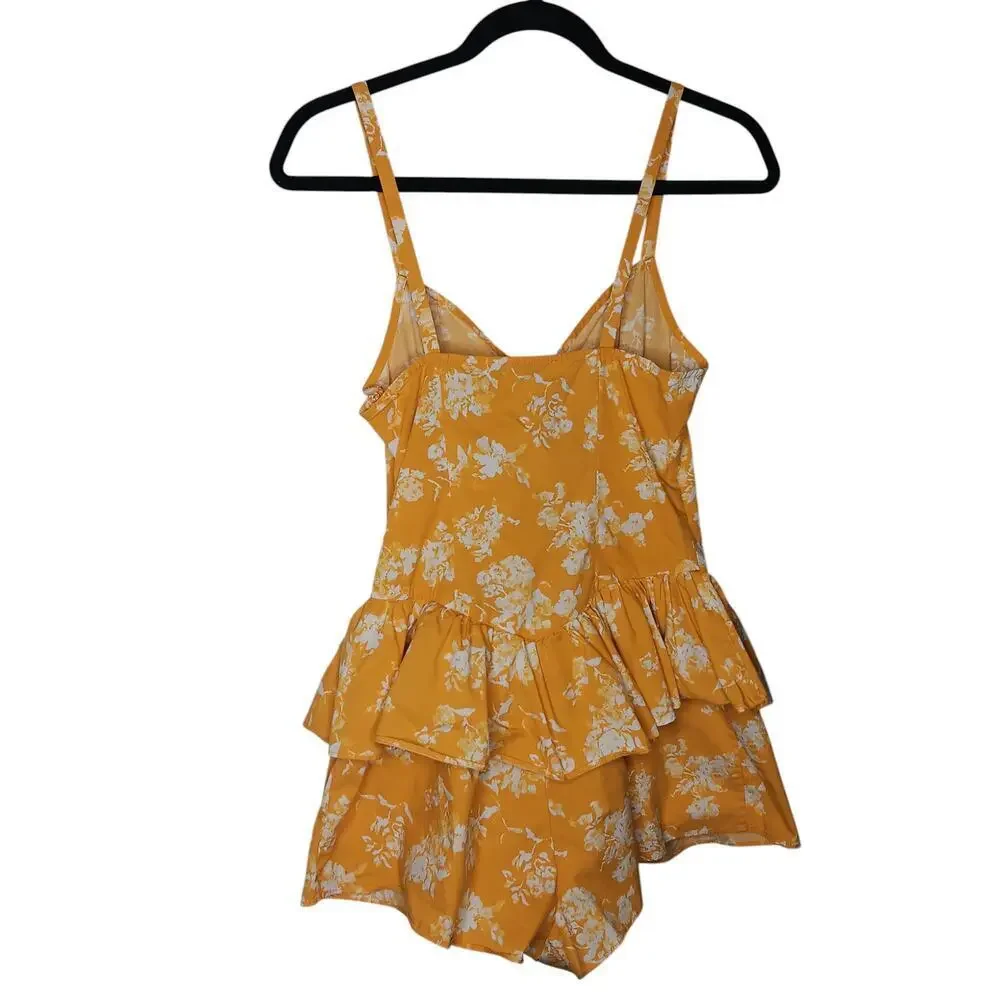 CAROLINE CONSTAS Orange floral cotton Arlette Romper SZ S - Picture 9 of 13